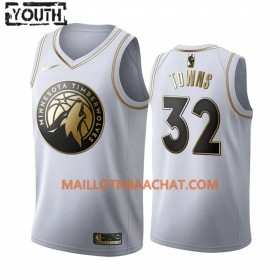 Maillot NBA Minnesota Timberwolves Karl-Anthony Towns 32 Nike 2019-20 Blanc Golden Edition Swingman - Enfant